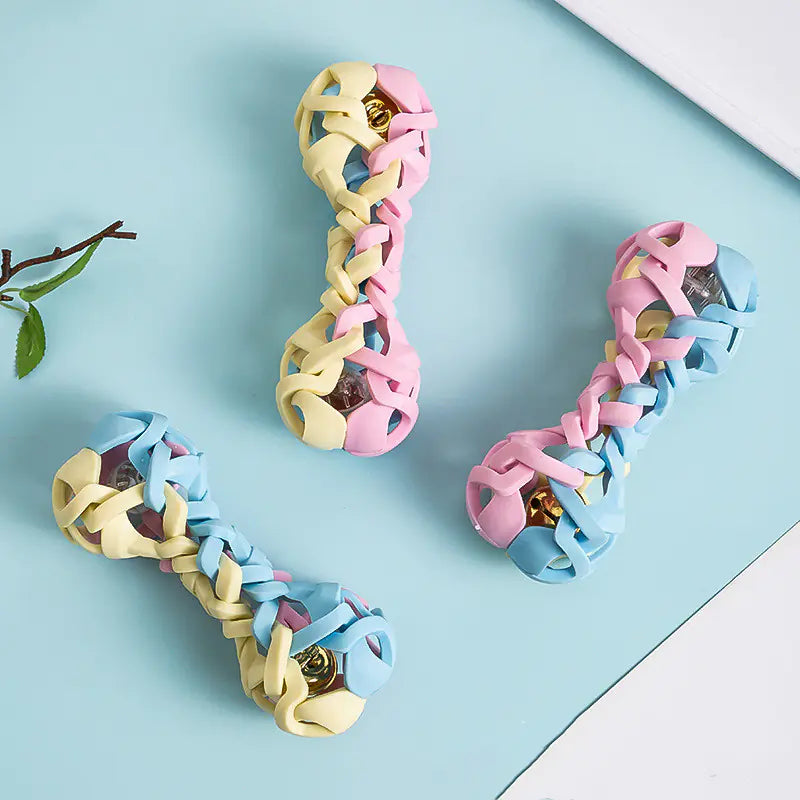 Macaron Woven Dog Toy (Sound & Light)