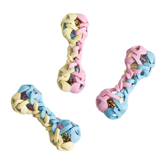 Macaron Woven Dog Toy (Sound & Light)